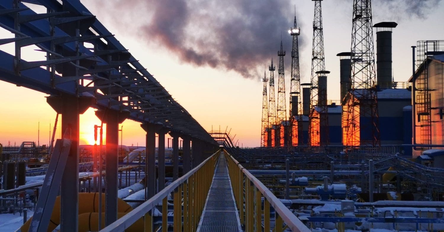 Oil and gas field in the Russian Arctic.