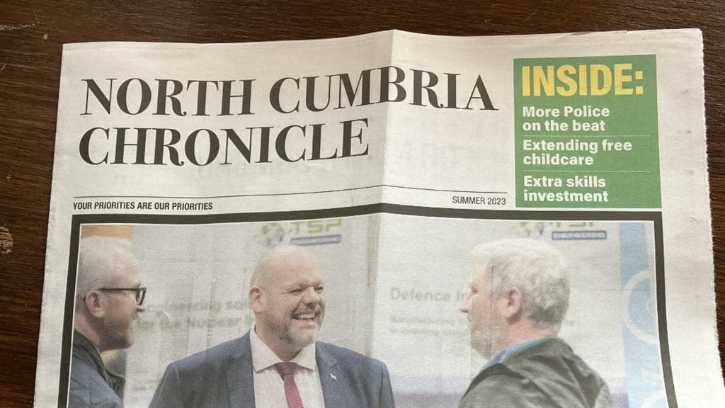 North Cumbria Chronicle, a Tory propaganda leaflet disguised as a local newspaper