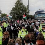 protests at the 2017 DSEI arms fair