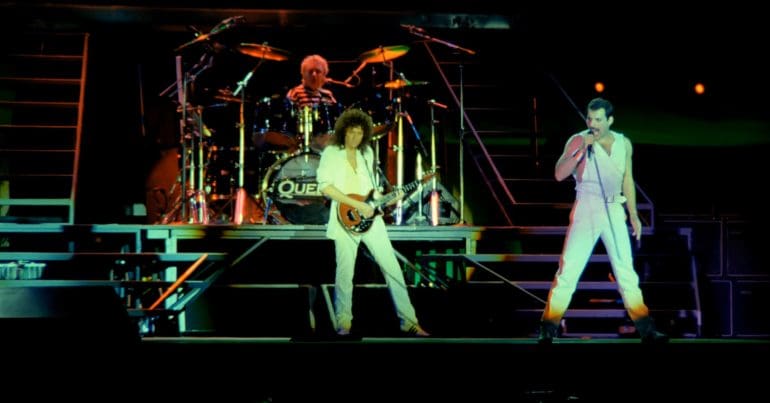 Queen performing live