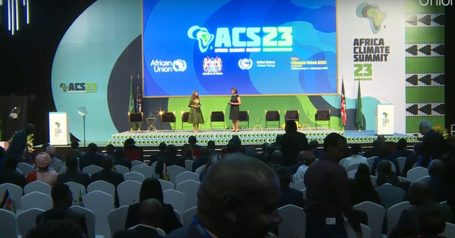 Participants on the stage of the Africa Climate Summit 2023, during its opening ceremony.