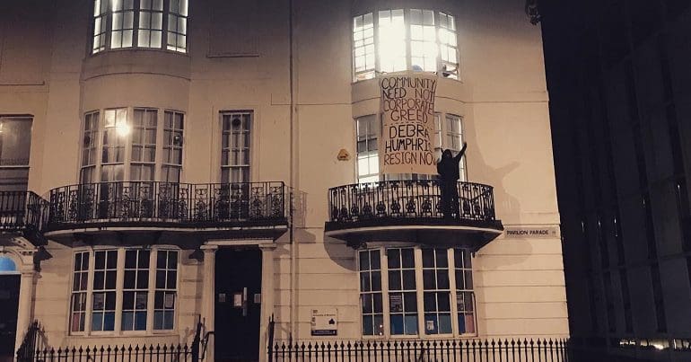 Brighton University occupation at Pavilion Parade