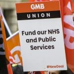 GMB union protest placard