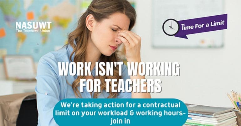 NASUWT image over teachers industrial action