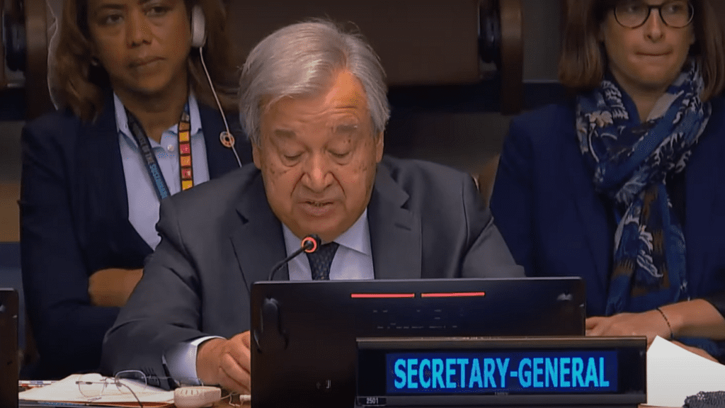 United Nations secretary general Antonio Guterres at the 2023 Climate Ambition Summit.