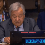 United Nations secretary general Antonio Guterres at the 2023 Climate Ambition Summit.