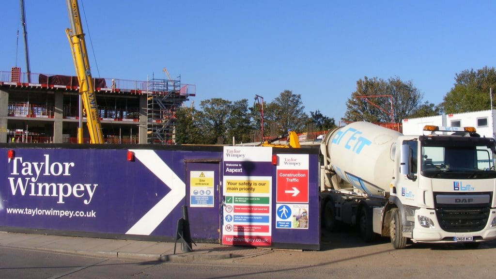 A Taylor Wimpey construction site.