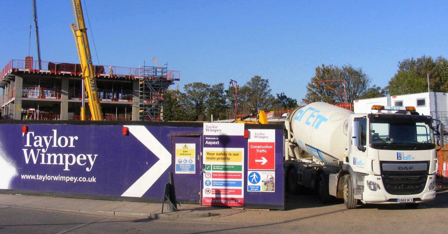 A Taylor Wimpey construction site.