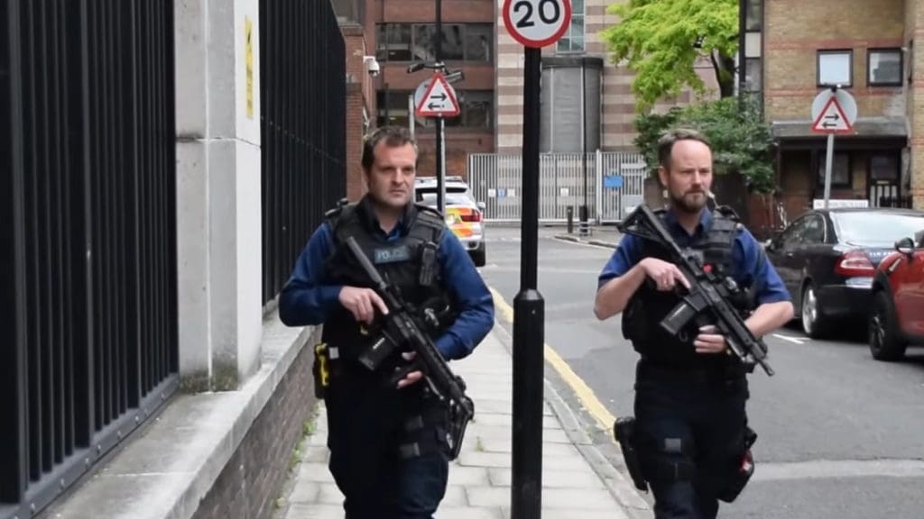 Armed police on the streets of London
