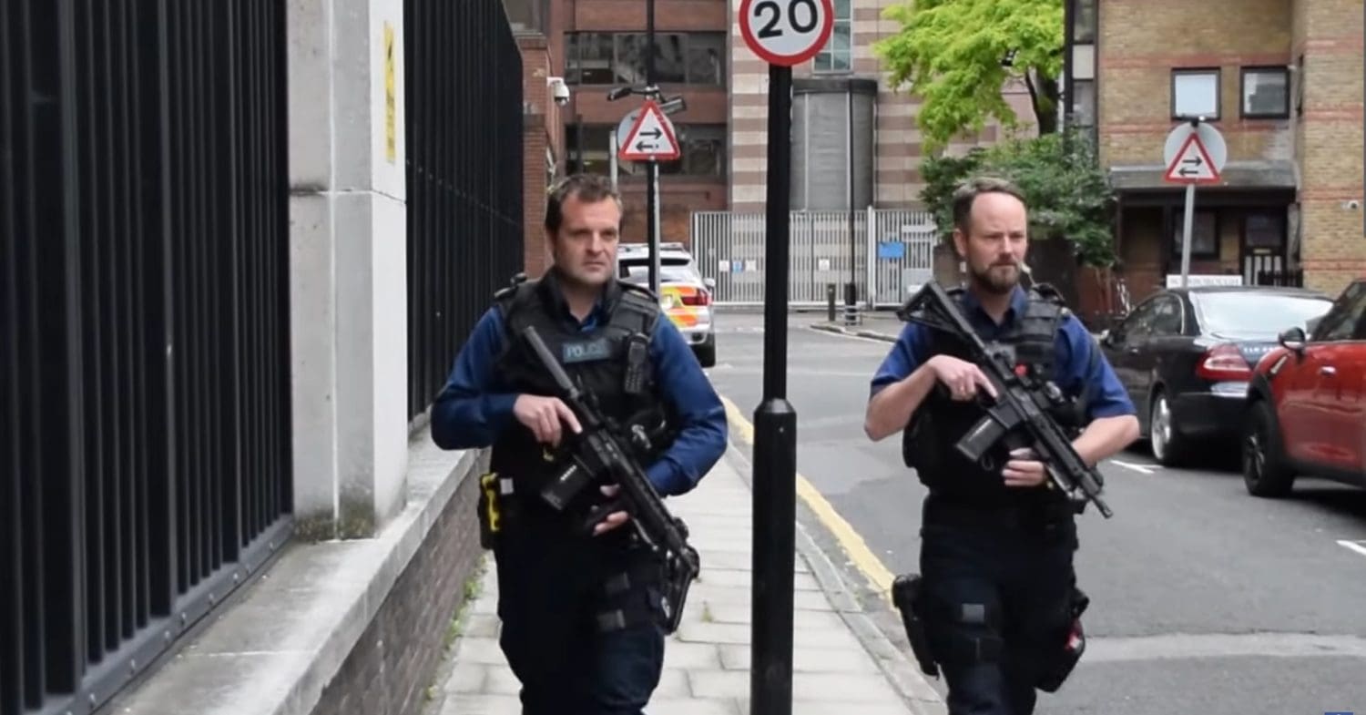 Armed police on the streets of London