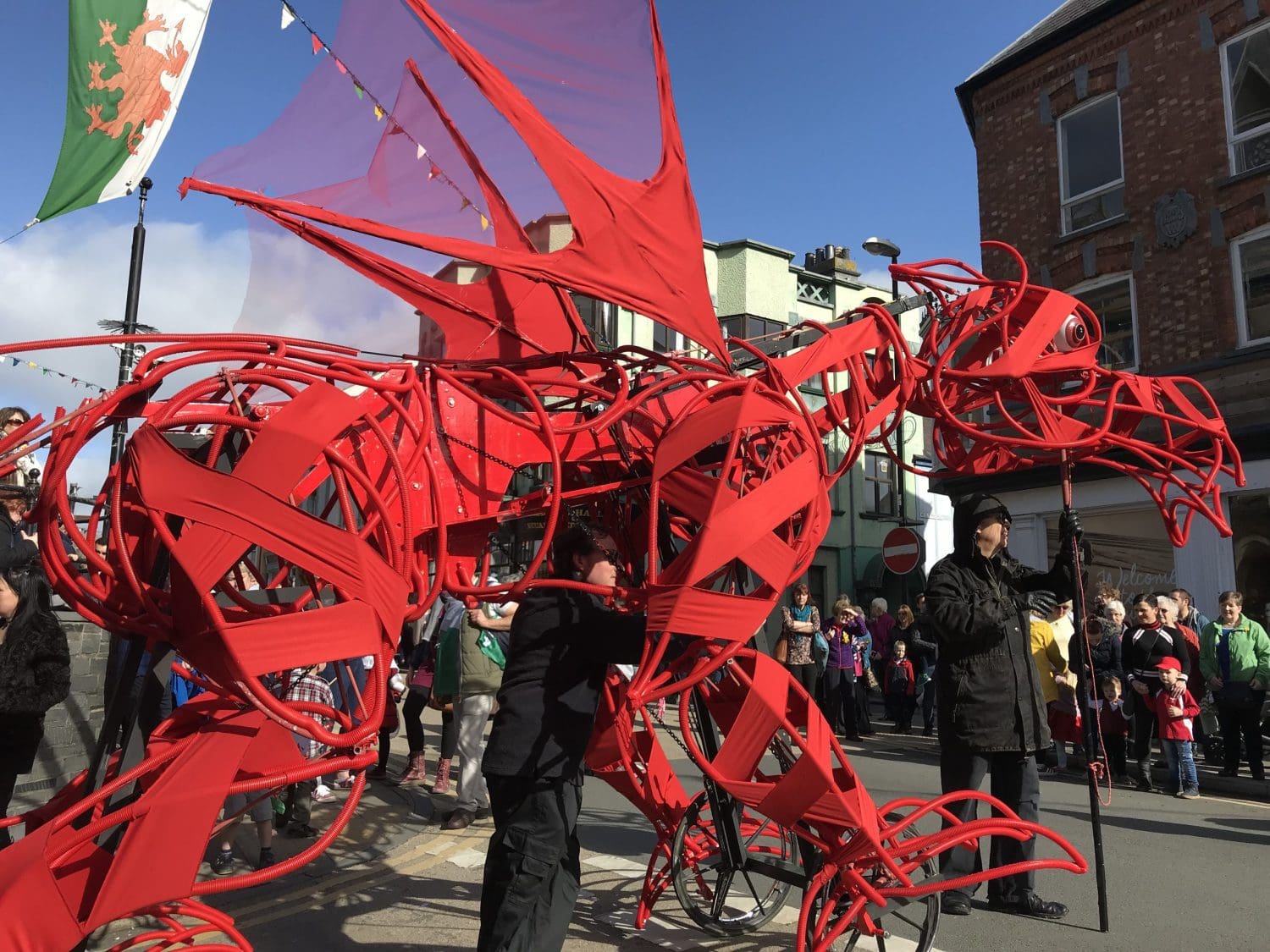 A red Welsh dragon representing Welsh independence YesCymru