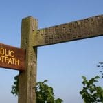 Sign for public footpaths in Chigwell
