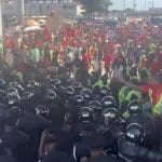 Dozens of police in riot gear at Jubilee House protest in Accra, Ghana