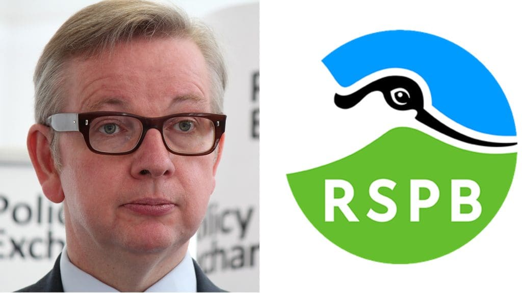 Michael Gove and RSPB logo