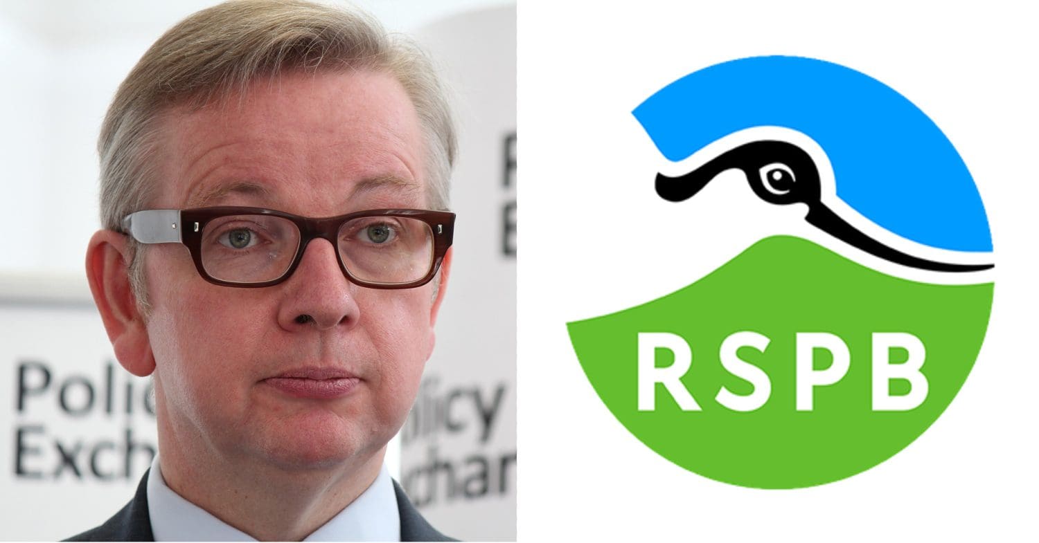 Michael Gove and RSPB logo
