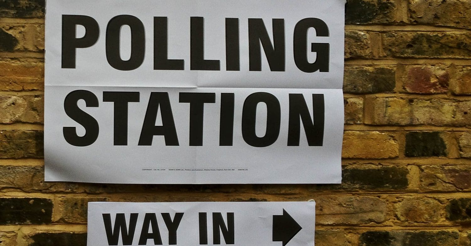 Polling station sign