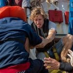 Refugees rescued in the Mediterranean by Sea Watch