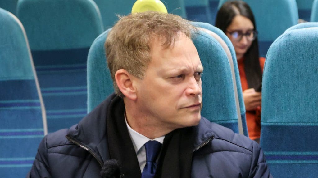 Grant Shapps on a train