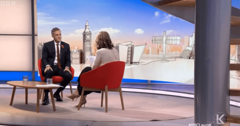 Peter Kyle being interviewed by Victoria Derbyshire