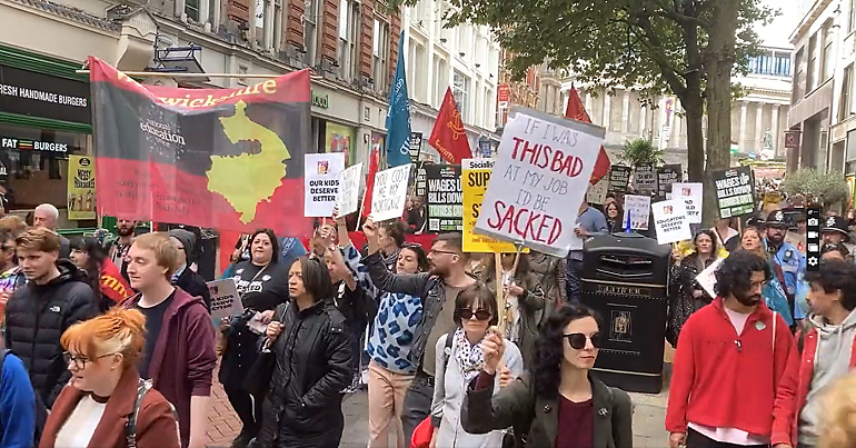 Protesters at the People's Assembly demo in Manchester