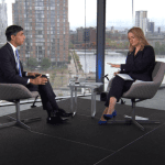 Sunak being interviewed by Kuenssberg HS2