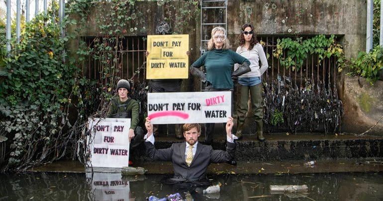Extinction Rebellion Don't Pay For Dirty Water campaign