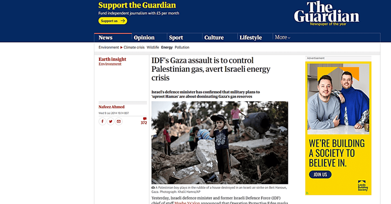 Guardian Ahmed article Gaza Israel