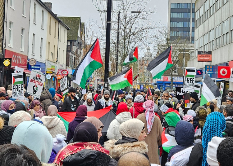 A pro-Palestine march in London
