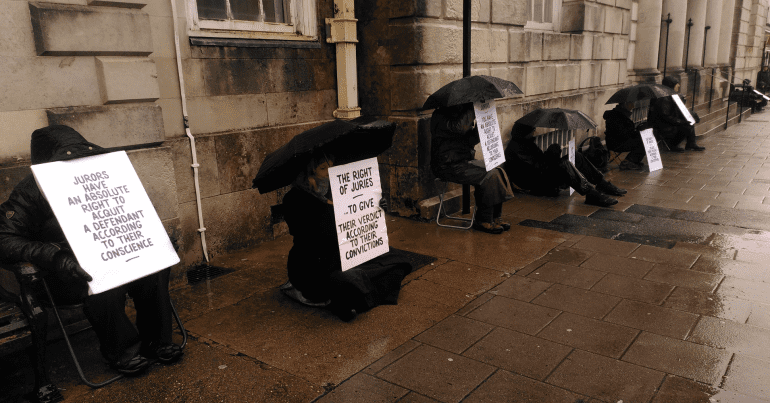 Defend Our Juries Court Protest