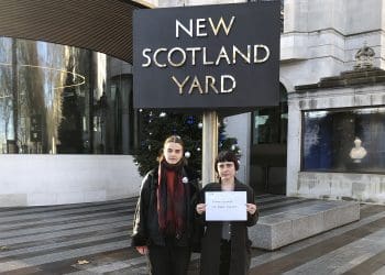 Just Stop Oil delivering a letter to Met Police New Scotland Yard