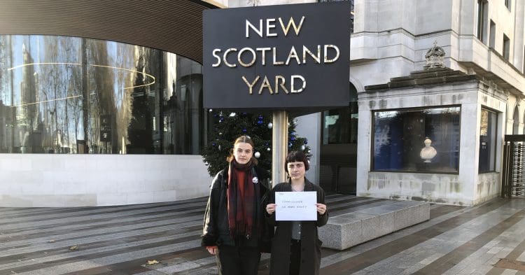 Just Stop Oil delivering a letter to Met Police New Scotland Yard