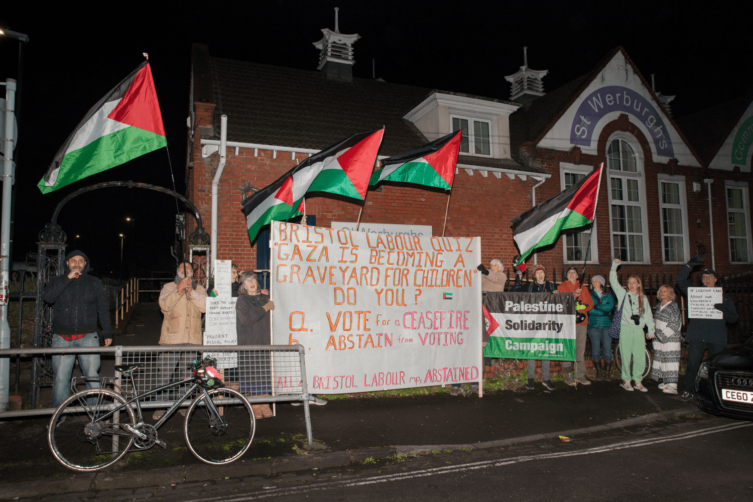 Protest outside a Labour event in Bristol