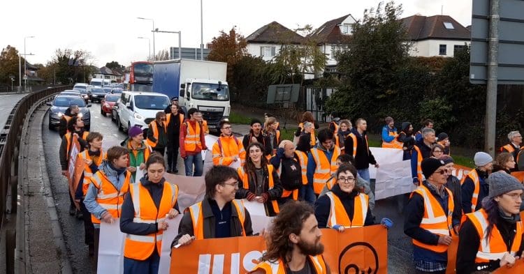 Just Stop Oil blocking a road Met Police