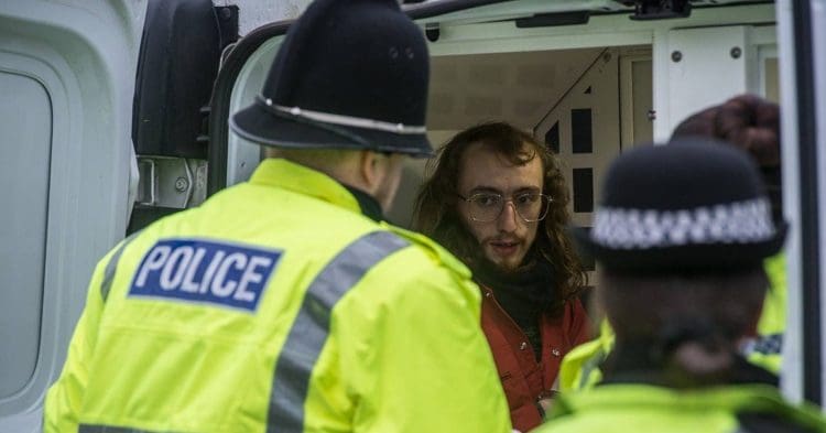 Palestine Action activist being arrested Daily Express