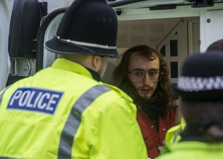 Palestine Action activist being arrested Daily Express