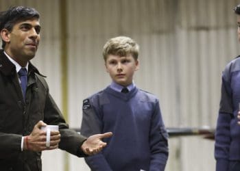 Rishi Sunak looking awkward