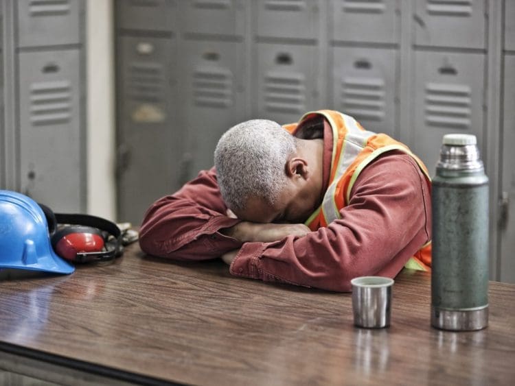 A man sleeping while at work zero-hours contracts