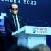 AI enhanced image of Rishi Sunak as Agent Smith at the AI safety summit