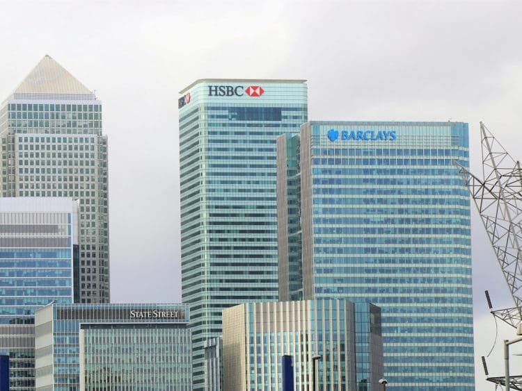 Banks' profits Canary Wharf