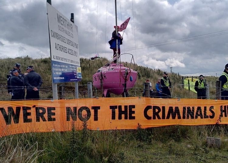 Ffos-y-Fran protest Extinction Rebellion