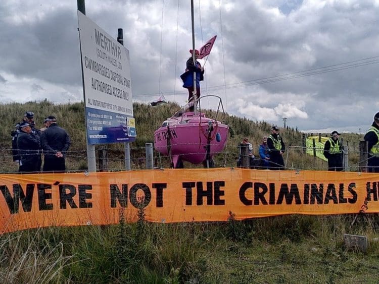 Ffos-y-Fran protest Extinction Rebellion