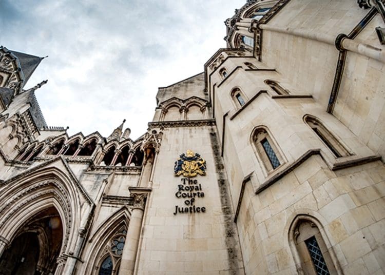The outside of the Royal Courts of Justice building where the Court of Appeal is based, and the Palestine Action case