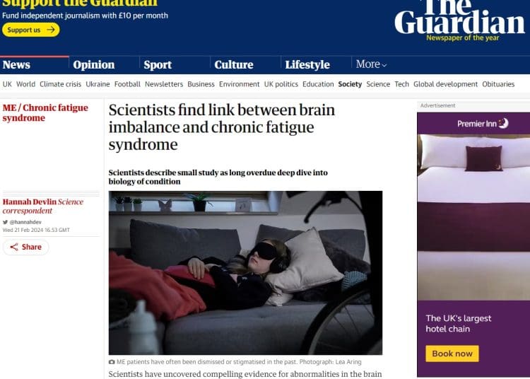 ME long Covid Guardian report on NIH study plus REGAIN