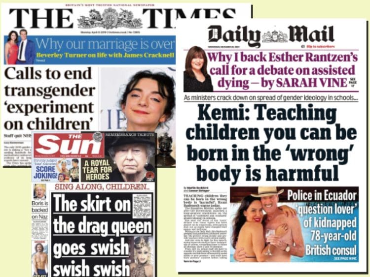 Transphobic British newspaper front pages Brianna Ghey