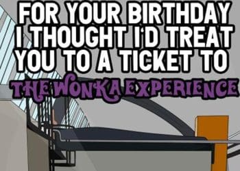 Willy Wonka Glasgow card