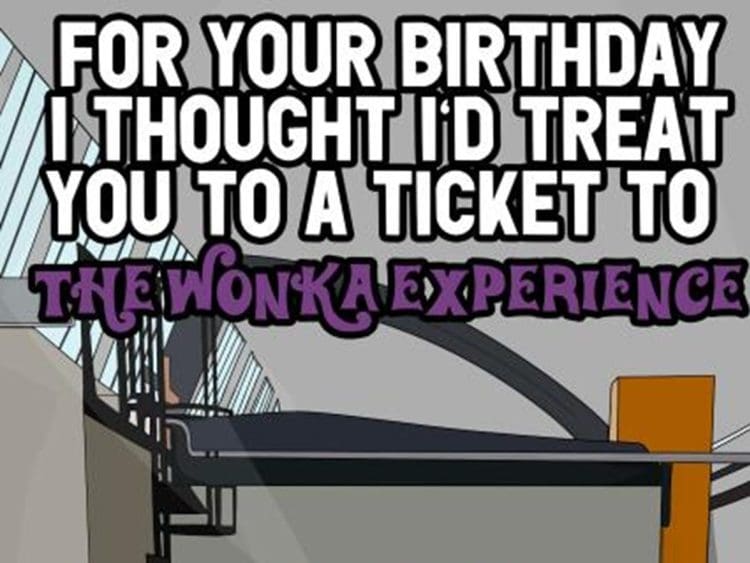 Willy Wonka Glasgow card