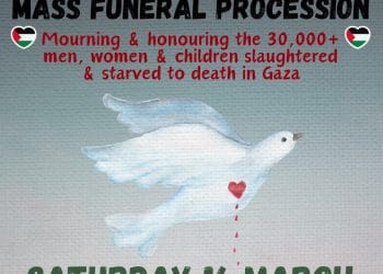 Bristol mass funeral procession Palestine