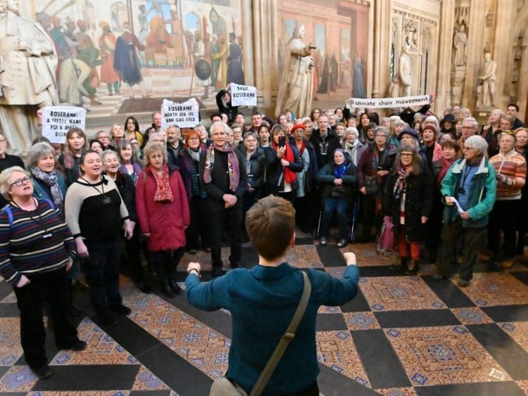 Climate Choir occupying parliament over Rosebank oil field