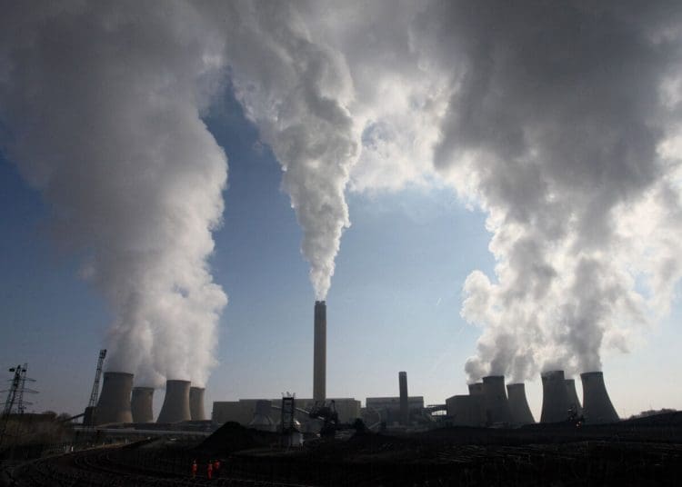Drax biomass power station pumping out pollution in Yorkshire, UK Forest Day