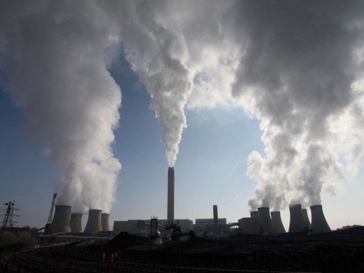 Drax biomass power station pumping out pollution in Yorkshire, UK Forest Day